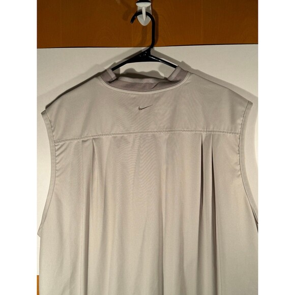 Nike Golf Vest Mens Beige V Neck Pullover Polyester Nylon Zip Pockets Size XL - Picture 8 of 9
